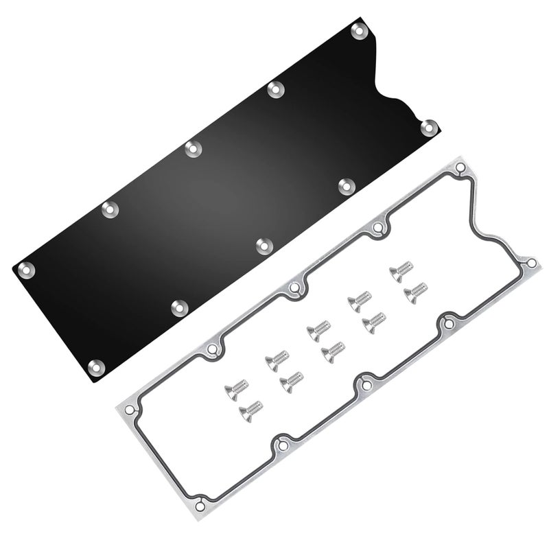 Endxedo LS Gen 3 Valley Pan Cover Plate with Gasket and Seals Low Profile - Aluminum Knock Sensor fit for LSX LS1 LM7 LR4 LQ4 LS6 L59 LQ9 LM4 L33 (Black) - Image 3